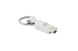 Cable micro USB con llavero Mini blanco