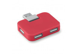 Hub USB 4 puertos Square rojo