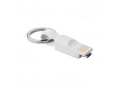 Cable micro USB con llavero Mini blanco