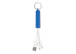 Llavero con cables para cargar Brilla azul